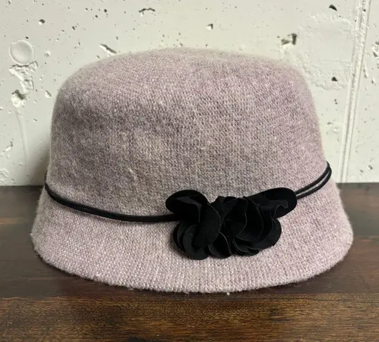 Vintage Sears Wool Blend Cloche Hat Purple with Black Flower – One Size
