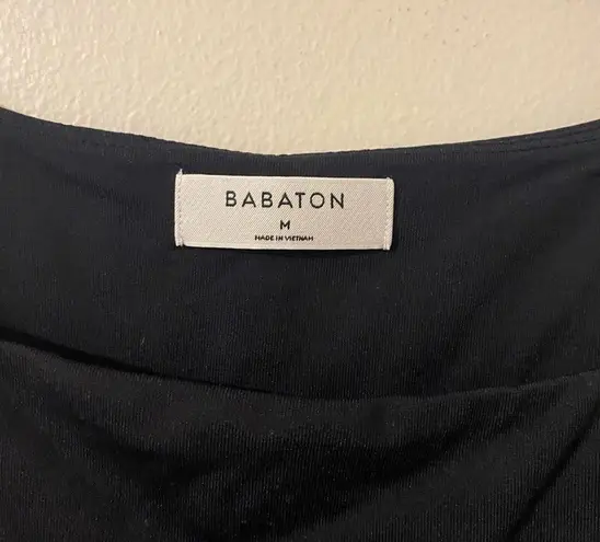 Babaton Aritzia Contour Tank Bodysuit Thong Cut Black Size Medium