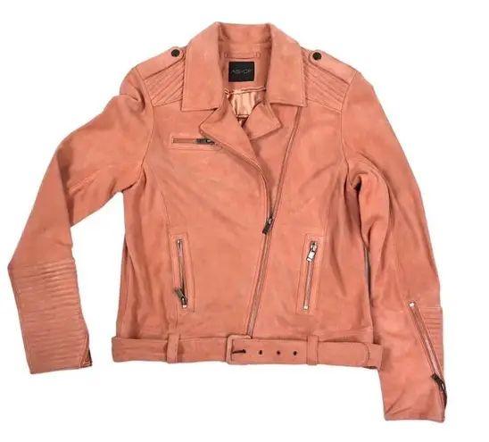 AS By DF London Leather Moto Jacket Sz S Rose Cowgirl Luxury Y2K Boho City Chick Pink