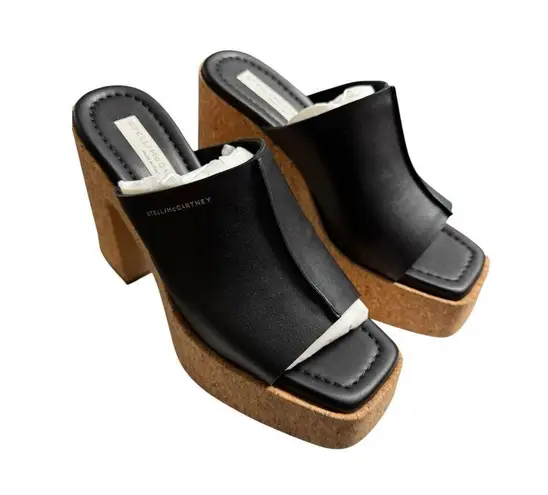 Stella McCartney NIB Skyla 115mm Platform Sandals in Black Size 40