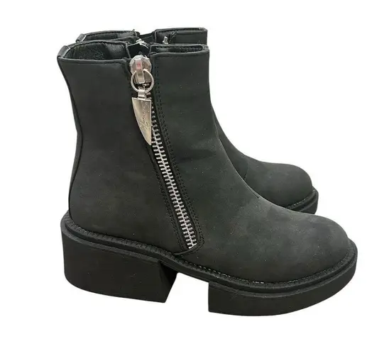 Seven7 Boots Women's Size 6 Black Booties Chunky Heel Casual Zip Closure NEW