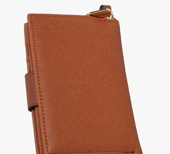 Ellen Tracy nwt Saffiano Zip Around Indexer Wallet wristlet in cognac