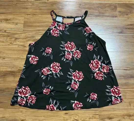 Nine Britton Olive Floral Brushed Knit Tank Top Sz 2X NEW Summer Warm Soft NWT