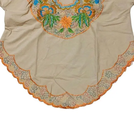 Floral Embroidery Tunic Festival Asian Mexican Hippie Boho Chic Artisan Top Size undefined