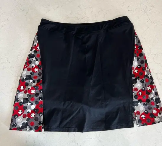 GOLFHER Womens Medium Golf Skort Black Patterned Panels Athletic Sporty