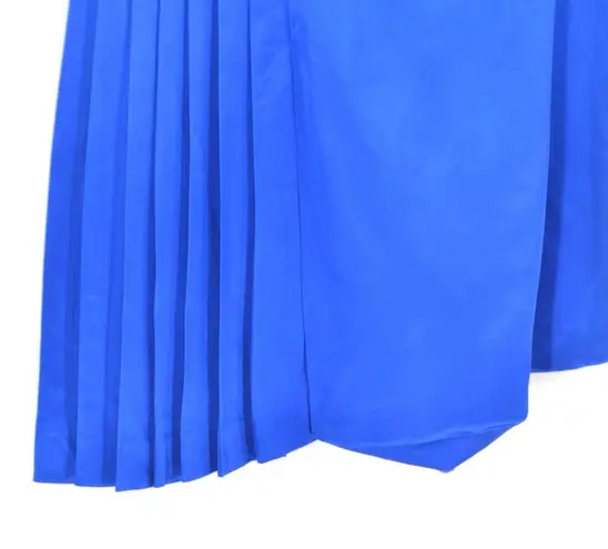 Miu Miu  Satin Pleated A-Linen Midi Skirt in Royal Blue Women's 40 US 4