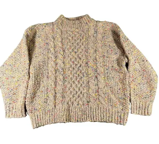 Harper Heritage Sweater Womens Medium Chunky Knit Multicolor Speckled Pullover