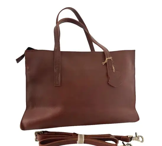 Traveluxe Purse Womens Medium Sized Brown Tote Leather Handbag Classic Preppy