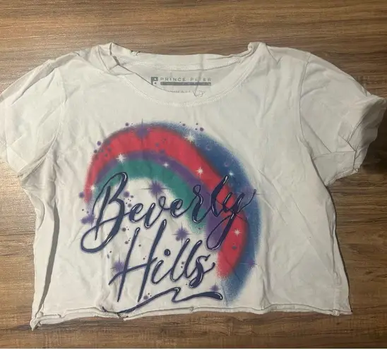 Prince Peter Collection White Red Graphic Crop Tee Size XS
