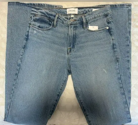 frame denim NWT Frame Le High Waist Flare Jeans In Crystal Beach Tear