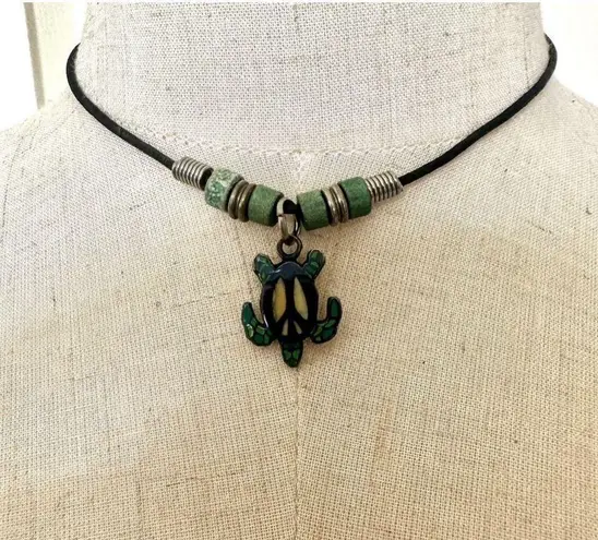 KB green peace turtle pendant necklace
