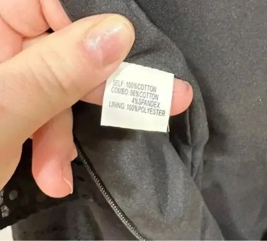 Kay Unger Black Eyelet Sleeveless Sheath Dress Size 6