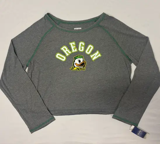 Oregon Ducks Cropped Long Sleeve Shirt Women’s XXL Gray