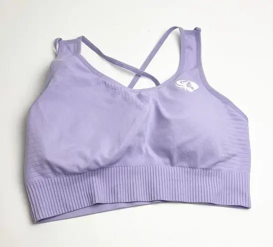 women's best WOMEN’S BEST Light Purple Strappy Padded Sports Bra, Size Medium