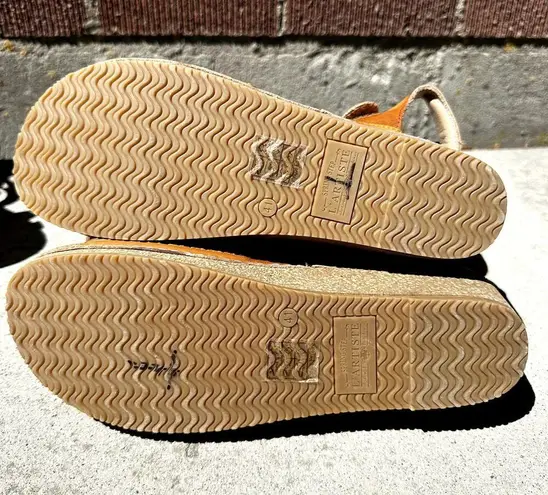 Spring Step L'Artiste By Cuteness Leather Wedge Sandals Ankle Strap Brown 10.5