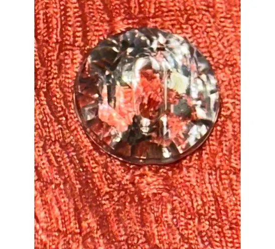 Adrienne Vittadini Coral Red Button Short Sleeve Tie Front Chic Retro Blouse XL