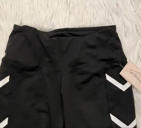 BCBGeneration  High-Waisted Bike Shorts Black White