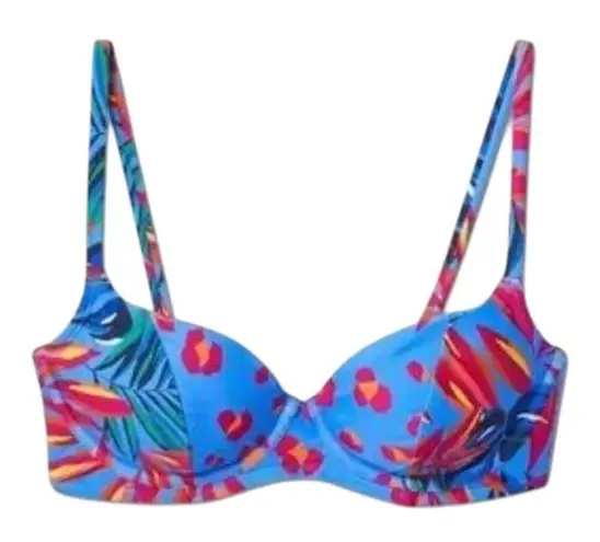 NEW Tabitha Brown SWIM Top Bikini Bra Women's XS 0/2 Underwire Adjustable Floral Blue