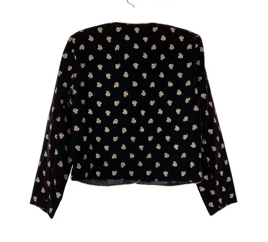 Norton Mcnaughton VTG Petite Velvet Gold Floral Toggle Evening Jacket Blazer 6