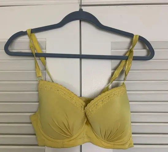 36C Yellow plunge Pinup padded bra Size undefined