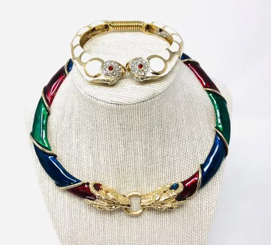 Head Rare DONALD STANNARD enamel rams necklace