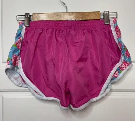 Simply Southern  Women's Pink Rose Pattern Drawstring Running Shorts‎ Size Small