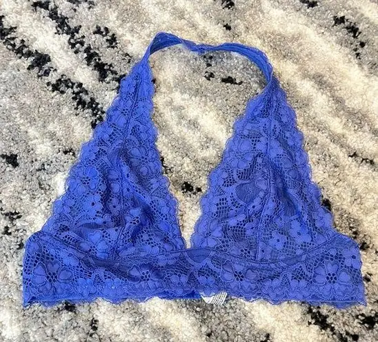 Free People  | Intimately Yours Lace Halter Bralette Royal Blue Medium