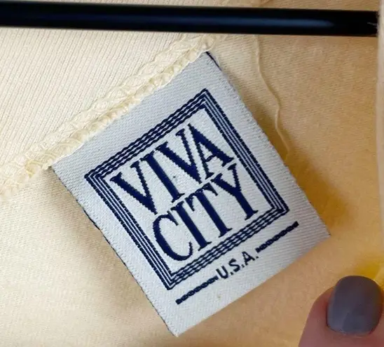 Vintage 90s Viva City USA Preshrunk Cotton Cat Painted Dress Art to Wear Size XL