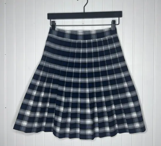Flynn O’Hara Vintage School Academia Tartan Plaid Pleated Wrap Around Kilt Small