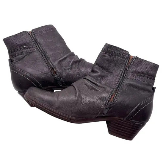 Cobb Hill “Laurel” Gray Leather Zip Ankle Boots Women’s Size 7 Fall Winter