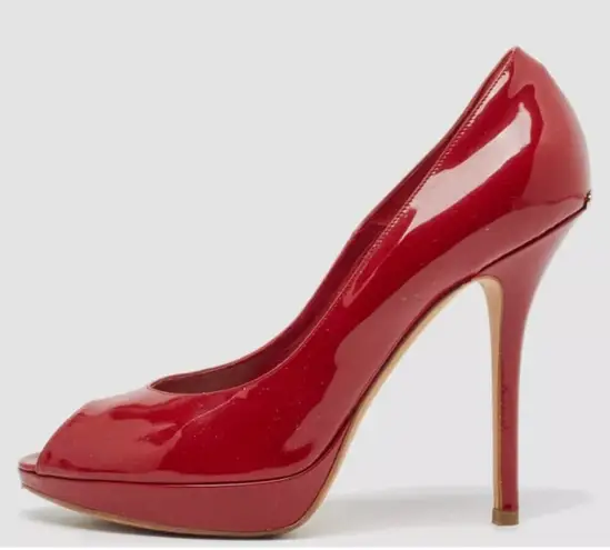 Christian Dior  High Stiletto Heels Women's 37 Red Patent Leather Pumps Miss Dior
