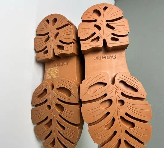 Farm Rio Womens Brown Lug Sole Beaded Platform Chelsea Boots Sz 6