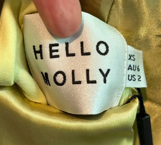 Hello Molly  NWT Drinks on Me Satin Midi Dress in Lime - size XS