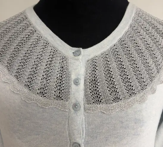 Light Buttoned Cardigan Sweater NWOT Blue Size L