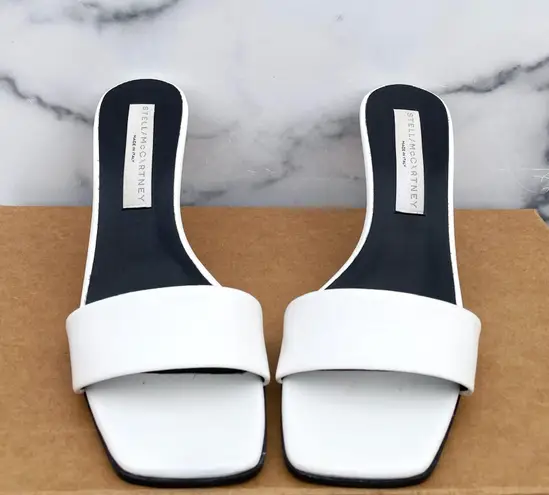 Stella McCartney women’s Net Sustain faux leather slide sandals size 36.5 US 6.5