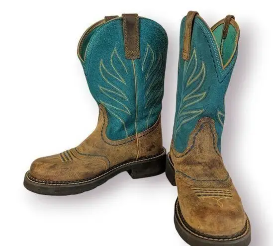 Ariat  Cowgirl Boots Probaby Flame Turquoise Size 7