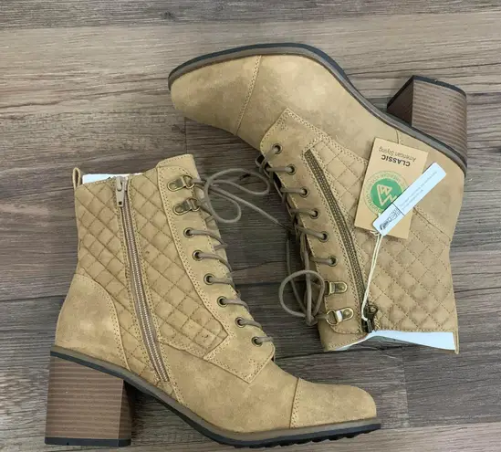 White Mountain Tan Dorsett Lace Up Combat Boots