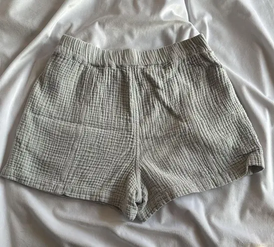 Madewell  100% Cotton Light Grey Gauze Shorts with Pockets - Image 4