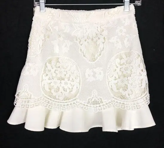 Line and Dot Mon Cherie Lace Skirt in White XS