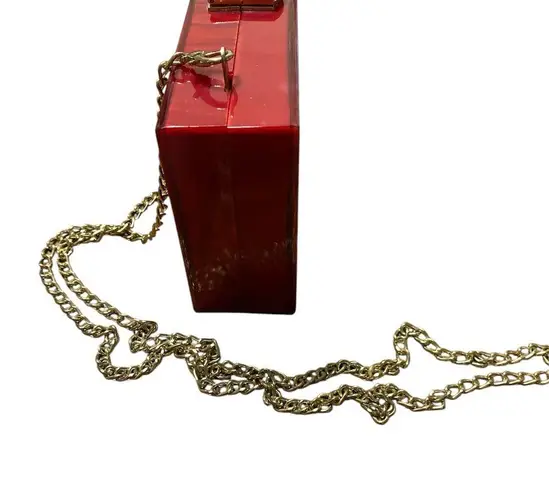 Madison West Red and Gold Heart Clutch