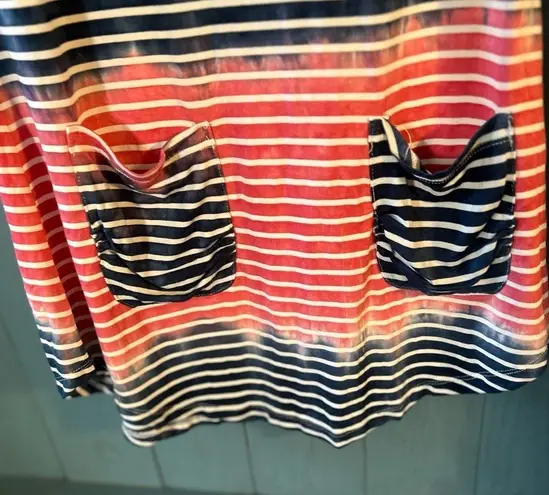 Blue Curl Striped Sleeveless Dress