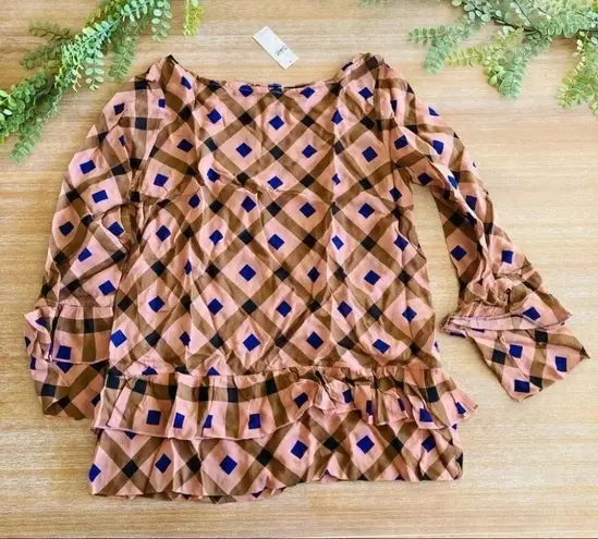 Anthropologie  Ottod'Ame Diamond-Printed Swing Top Size US 6