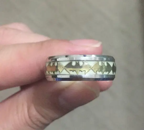 Glow in The Dark Gold Batman Ring