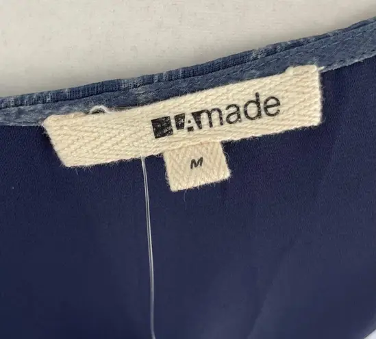 LA Made New Paisley Print Sleeveless Cowl Neck Tie Waist Dress Blue