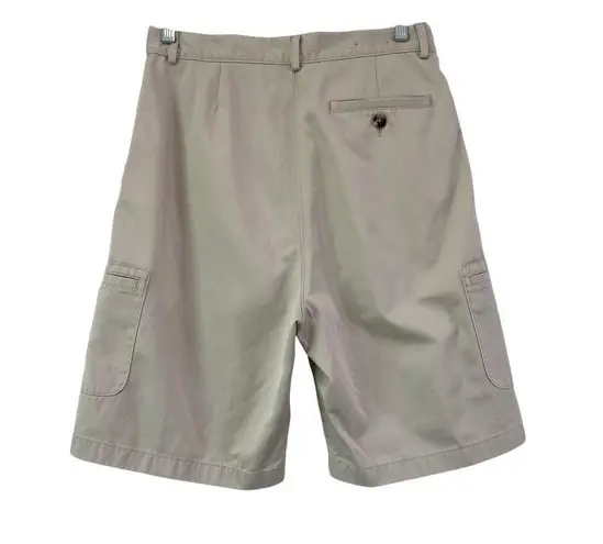 LL Bean Cargo Bayside Twill Shorts Womens Size 8 Khaki Original Fit No Wrinkle Tan