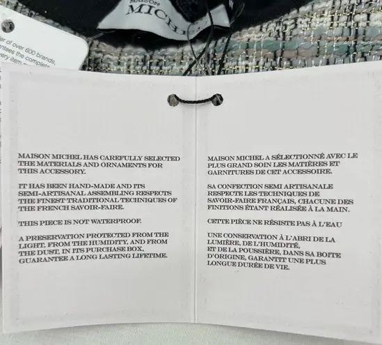 NEW Maison Michel Paris Mara Tweed Bucket Hat Golden Multi Blue White Size M Size M