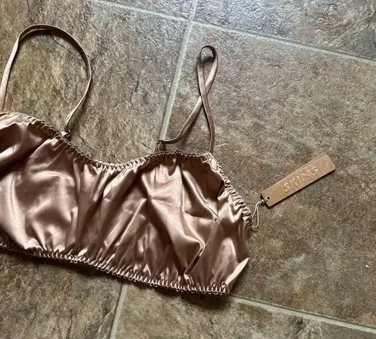SKIMS Sleepover Satin Bralette Honey Size XL