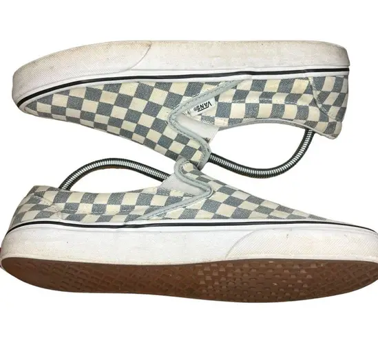 Vans  Baby Blue/True White Checkerboard Slip-On Sneaker - Men's 9 / Women's 10.5