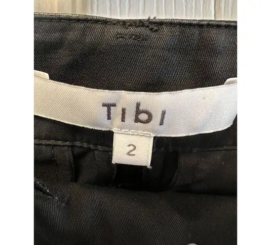 Tibi Tech Size 2 Black Patent Skinny Pant Womens Zip Up