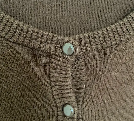 Studio Works EUC women’s brown lightweight knit button up cardigan petite medium